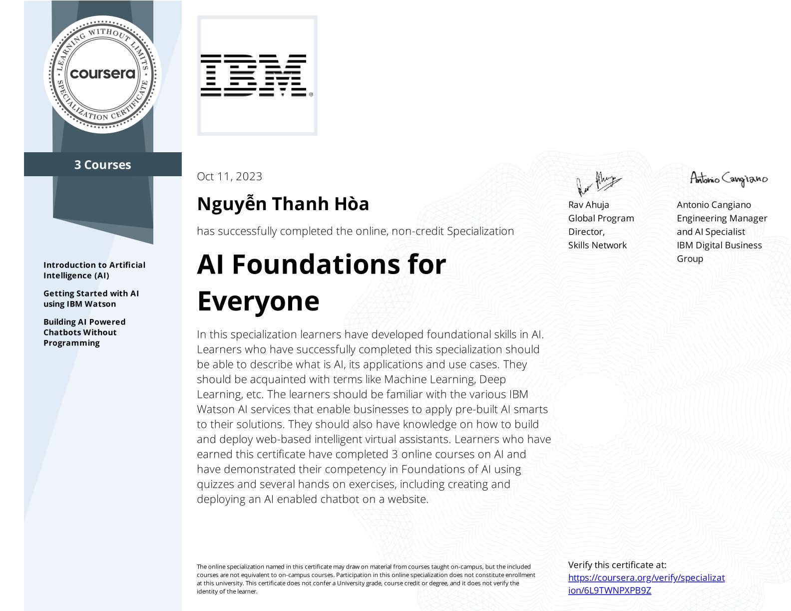 AI Foundations for Everyone